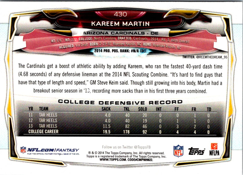 2014 Topps Kareem Martin