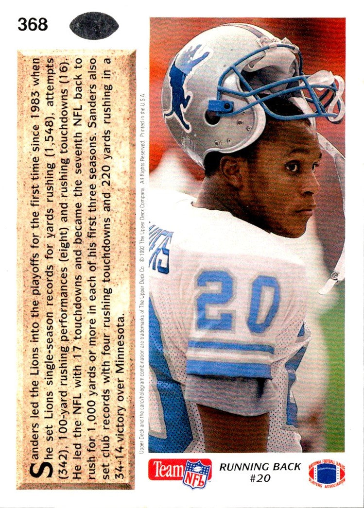 1992 Upper Deck Barry Sanders