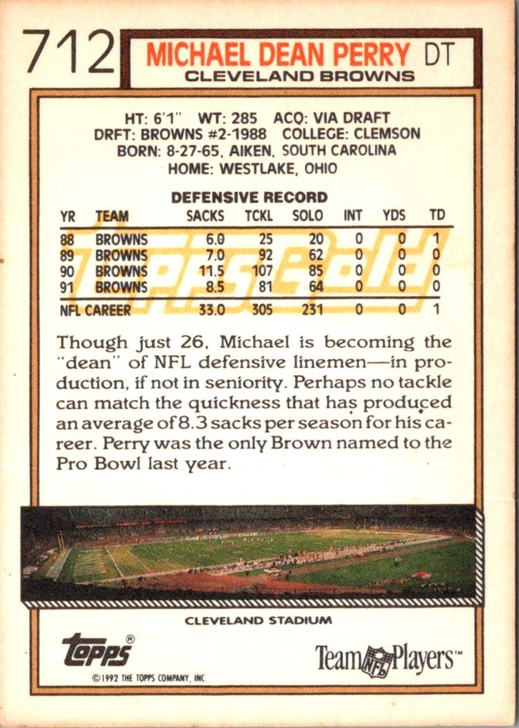 1992 Topps Michael Dean Perry