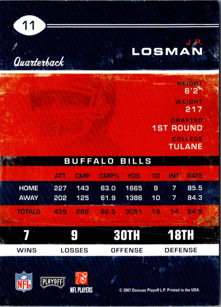 2007 Playoff Contenders J.P. Losman