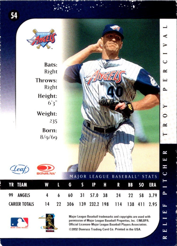2002 Leaf Lineage Troy Percival