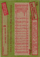 1985 Topps Bobby Meacham #16