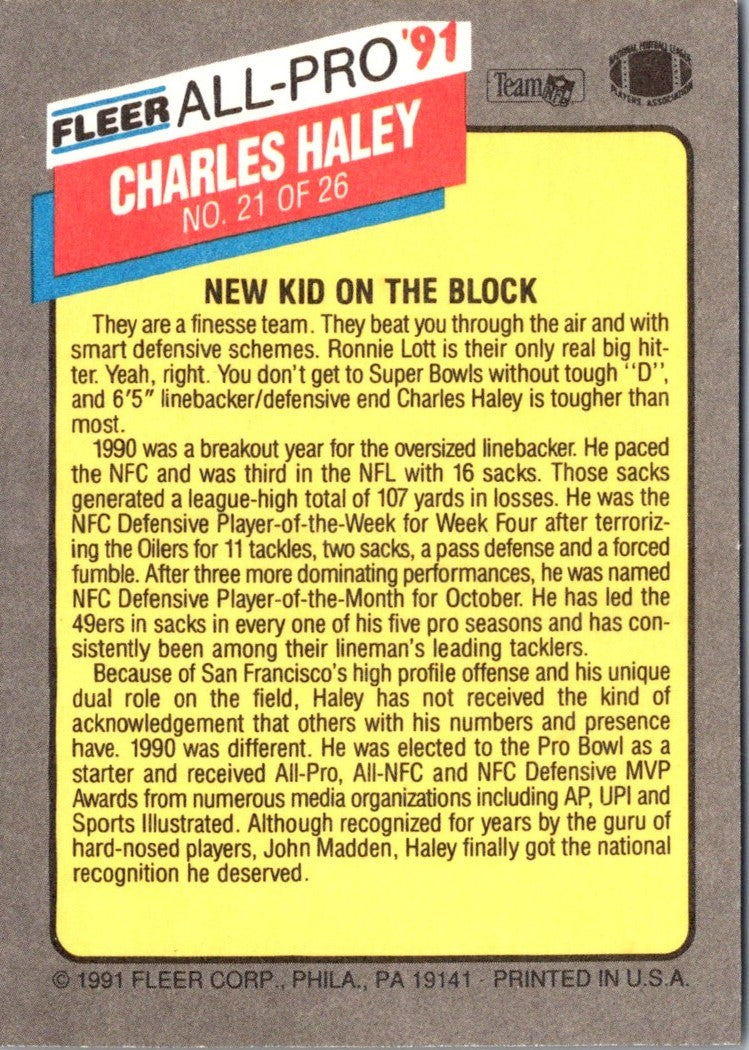 1991 Fleer All-Pro Charles Haley
