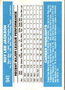 1982 Donruss Roy Lee Jackson