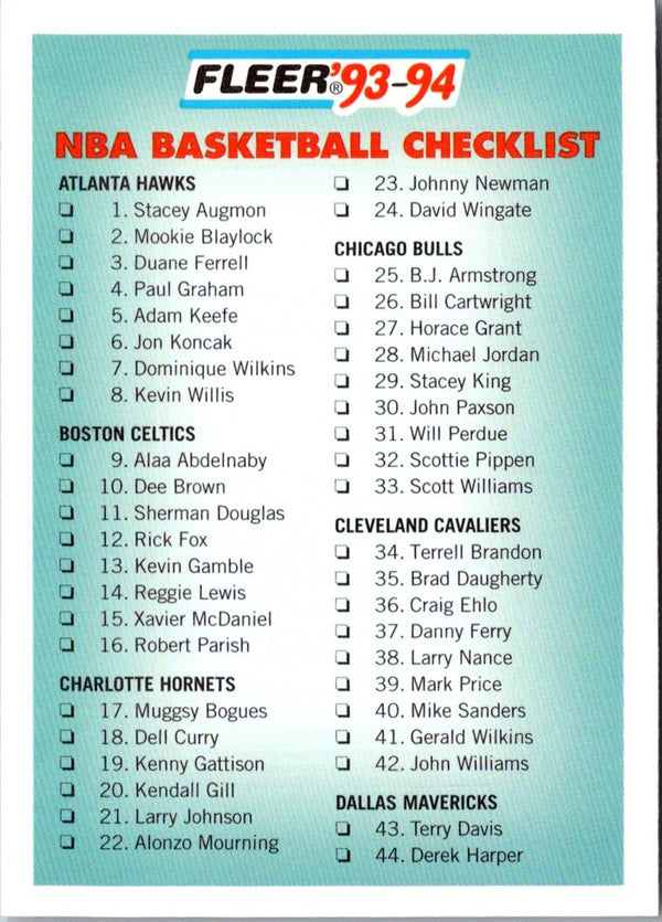 1993 Fleer Checklist 1-85 #238