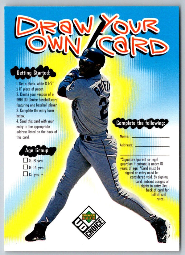 1999 UD Choice Draw Your Own Card Ken Griffey Jr. #DY