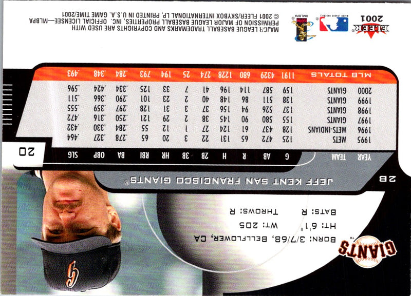 2001 Fleer Game Time Jeff Kent