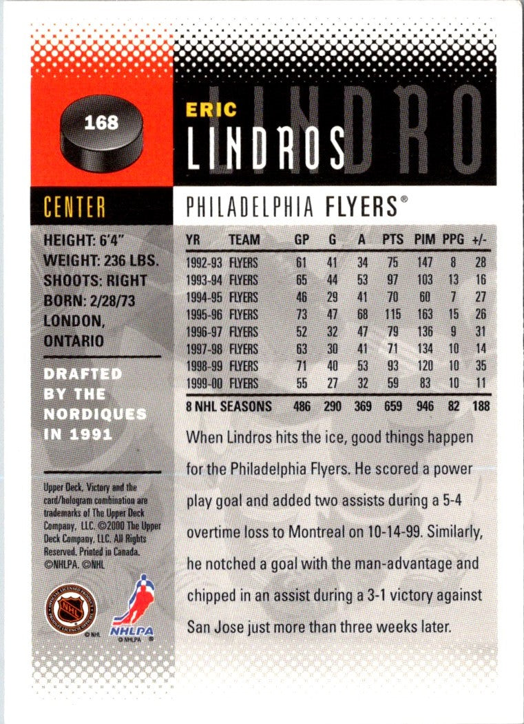 2000 Upper Deck Victory Eric Lindros