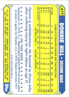 1987 Topps Traded Donnie Hill #47T