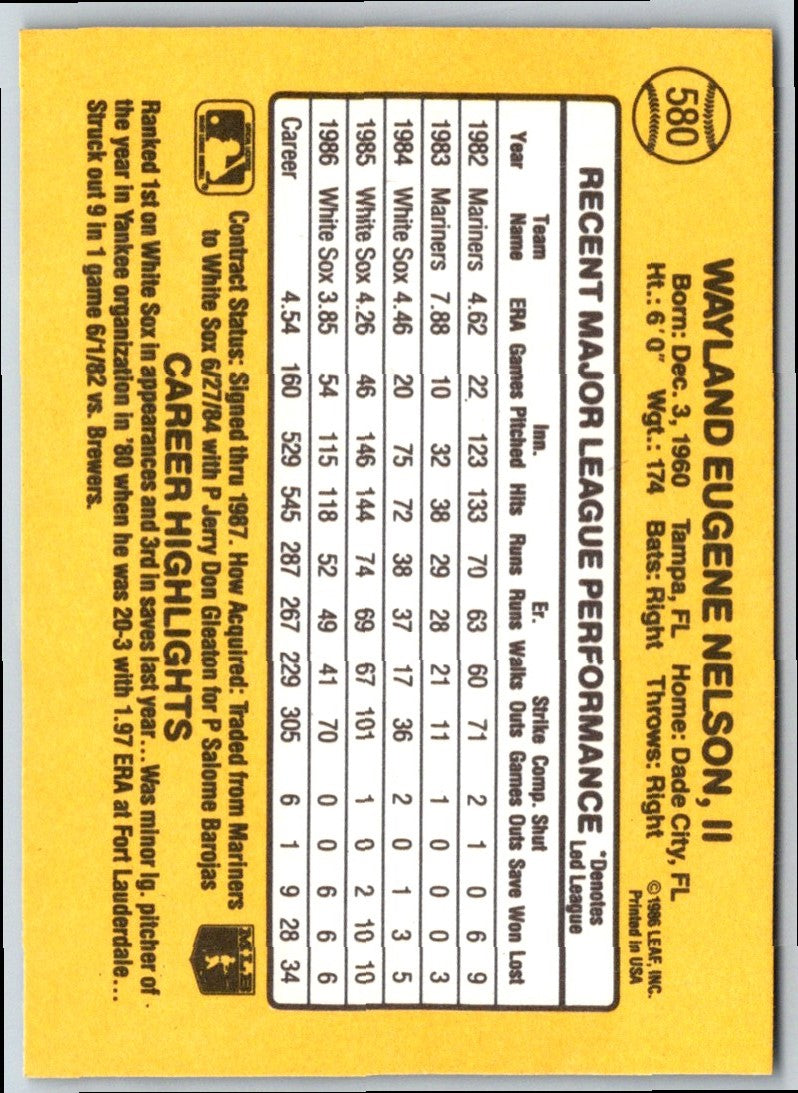 1986 Donruss Gene Nelson