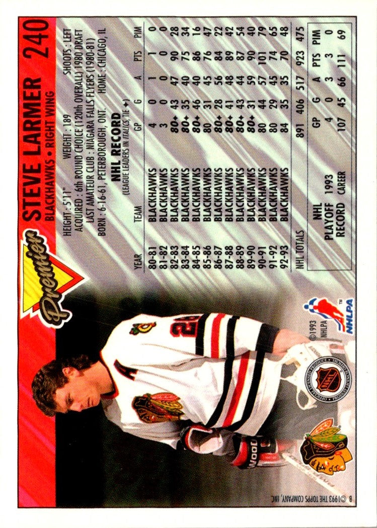 1993 Topps Premier Steve Larmer