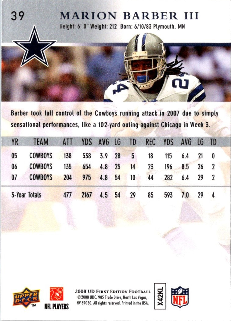 2008 Upper Deck First Edition Marion Barber