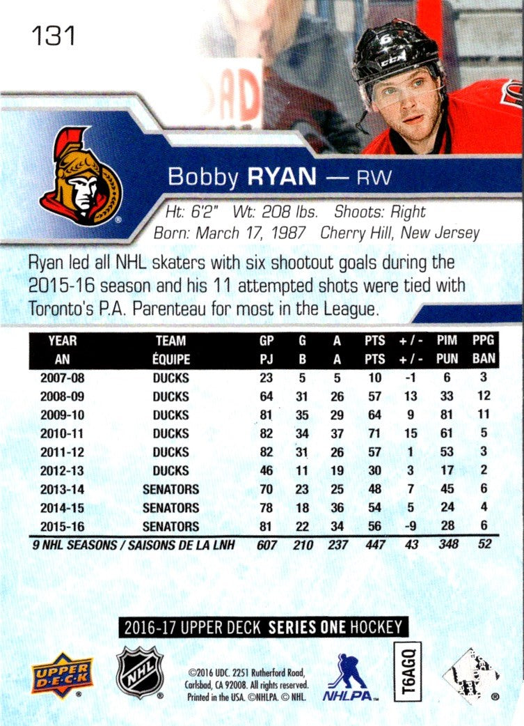 2016 Upper Deck Bobby Ryan