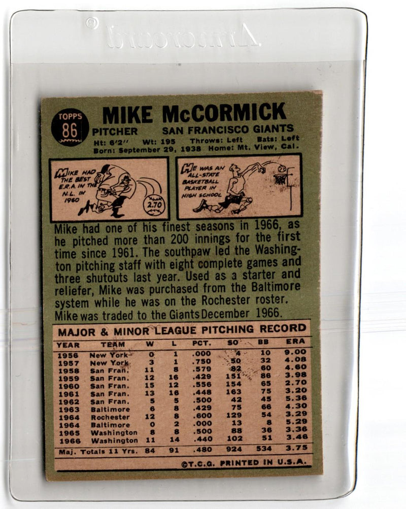 1967 Topps Mike McCormick