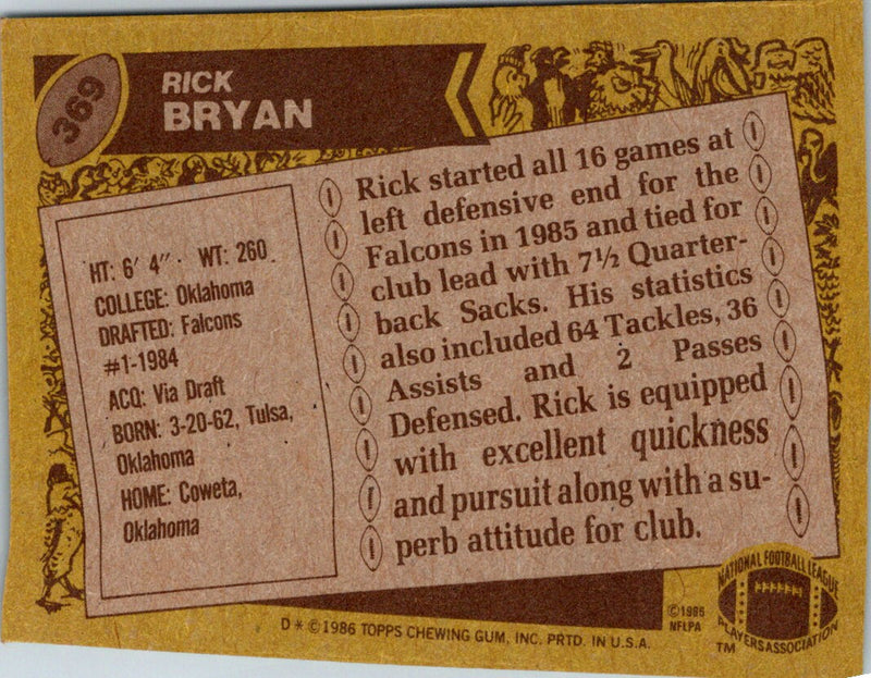1986 Topps Rick Bryan