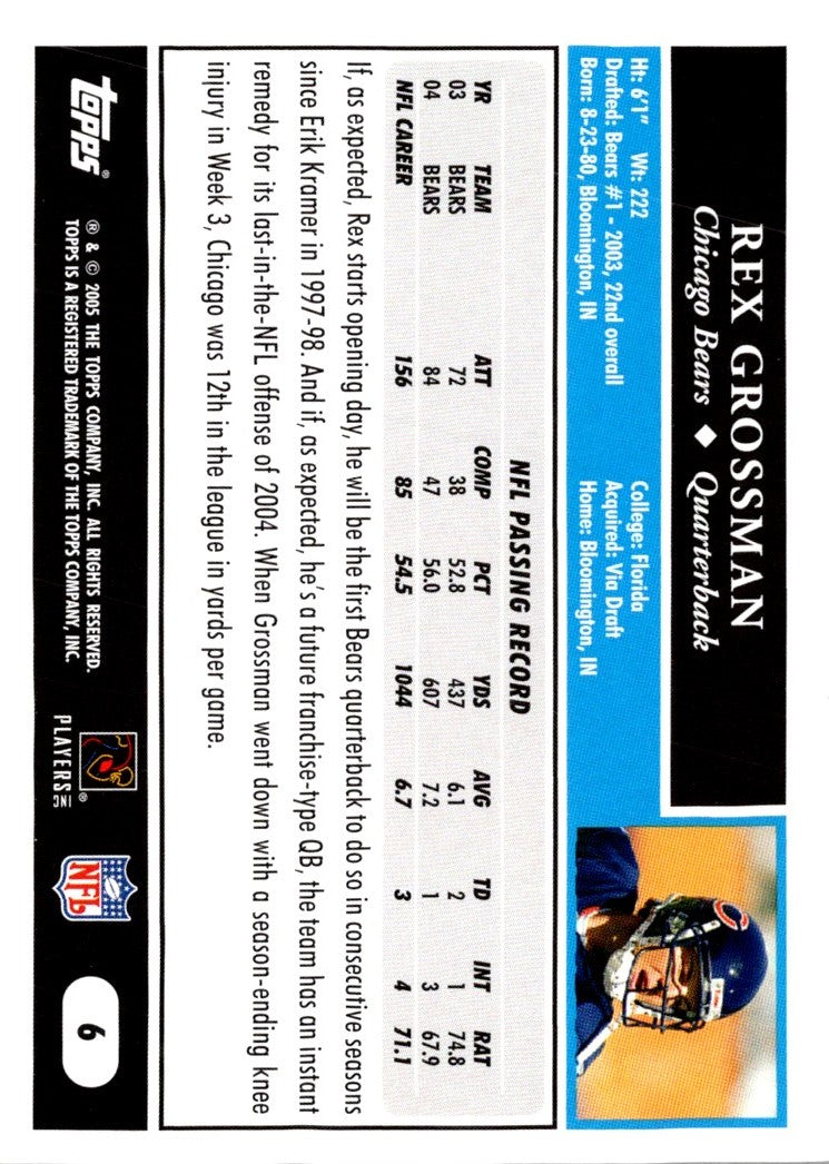 2005 Topps Rex Grossman