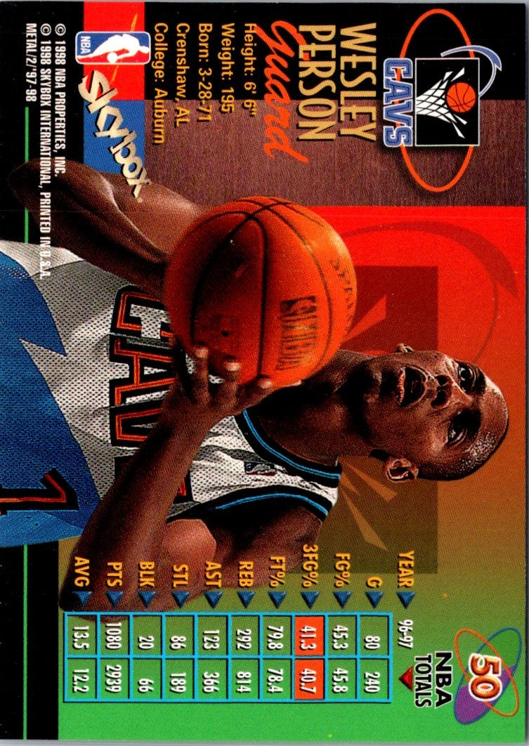 1997 Metal Universe Wesley Person