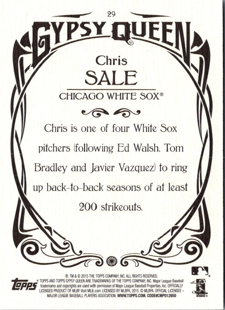 2015 Topps Gypsy Queen Chris Sale