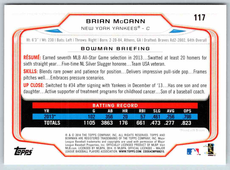 2014 Bowman Brian McCann