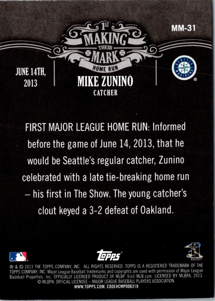 2013 Topps Update Making Their Mark Mike Zunino