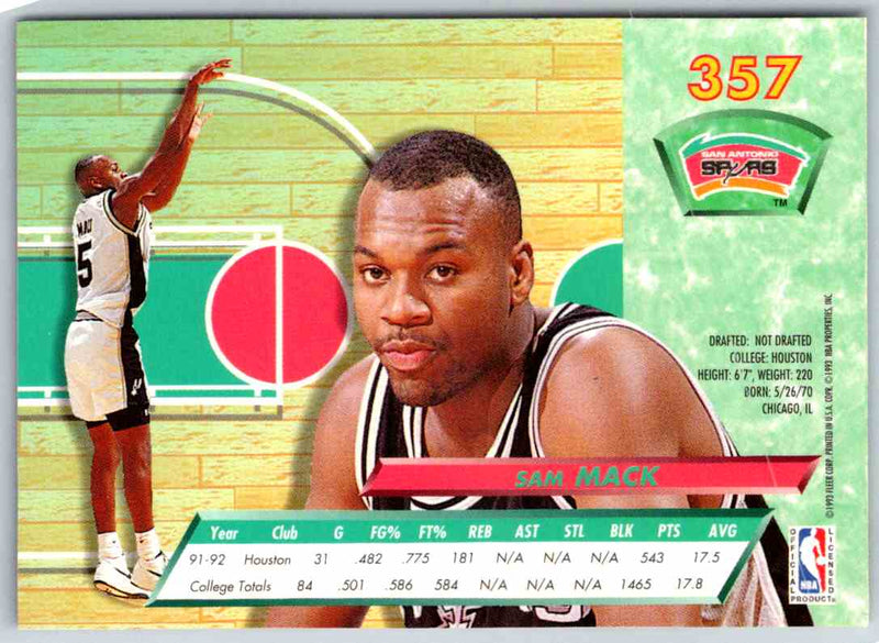 1992 Fleer Ultra Sam Mack