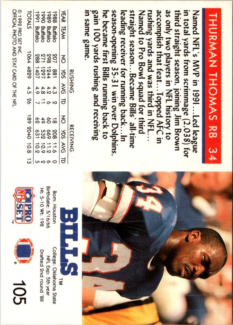 1992 Pro Set Thurman Thomas