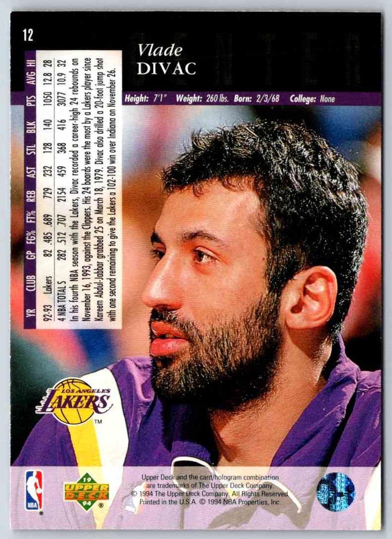 1995 Upper Deck Vlade Divac