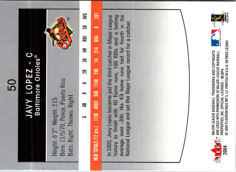 2004 SkyBox LE Javy Lopez