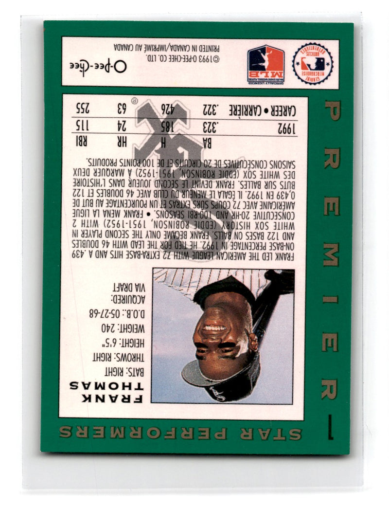 1993 O-Pee-Chee Premier Star Performers Frank Thomas