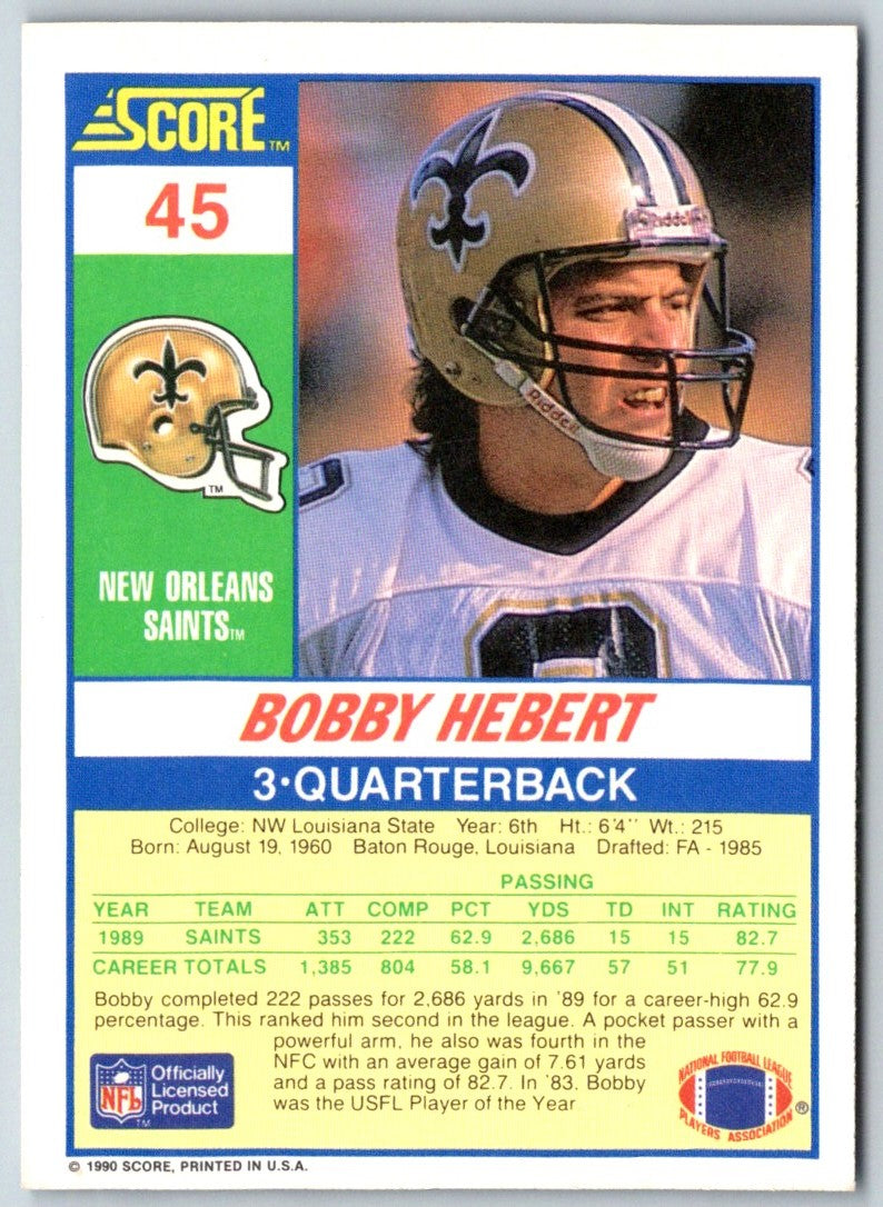 1990 Score Bobby Hebert