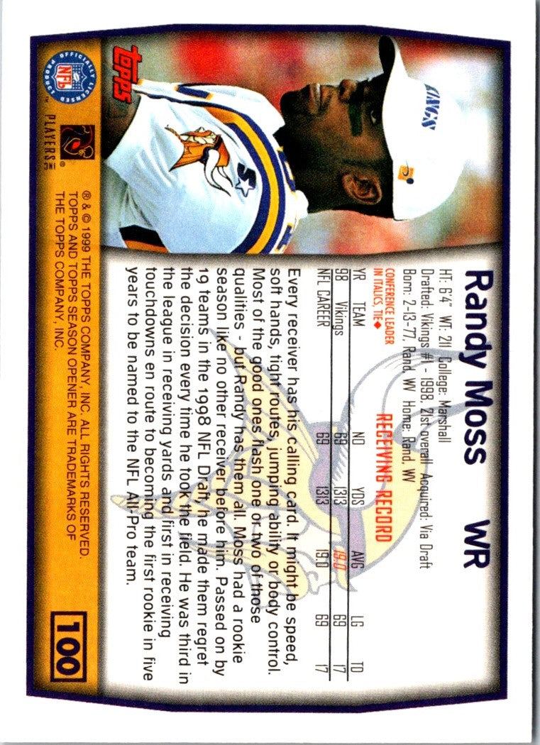 1999 Topps Season Opener Randy Moss