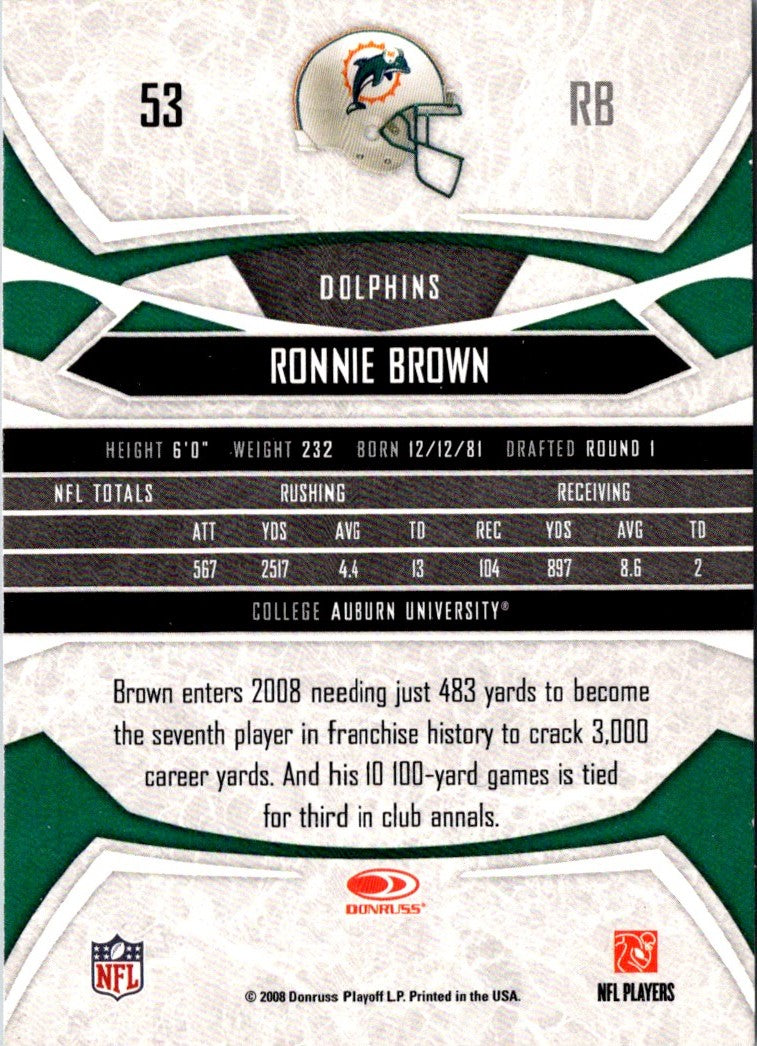 2008 Donruss Gridiron Gear Ronnie Brown