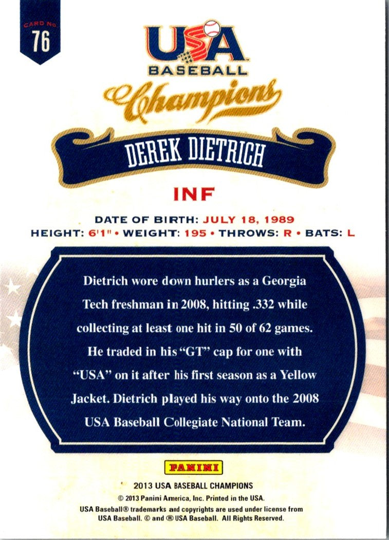 2013 Panini USA Champions Derek Dietrich