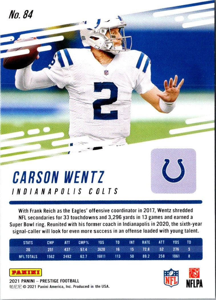 2021 Panini Prestige Carson Wentz