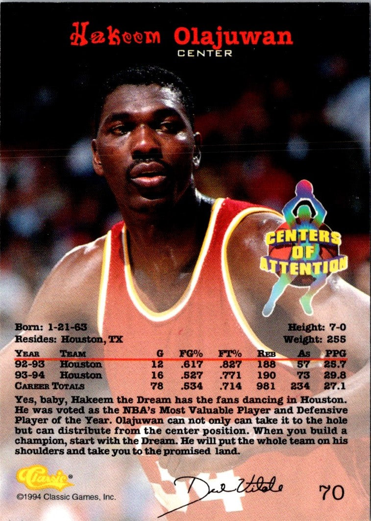 1994 Classic Draft Hakeem Olajuwon