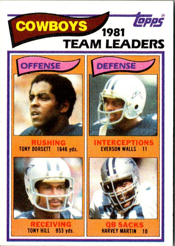 1982 Topps Tony Dorsett/Everson Walls/Tony Hill/Harvey Martin #307