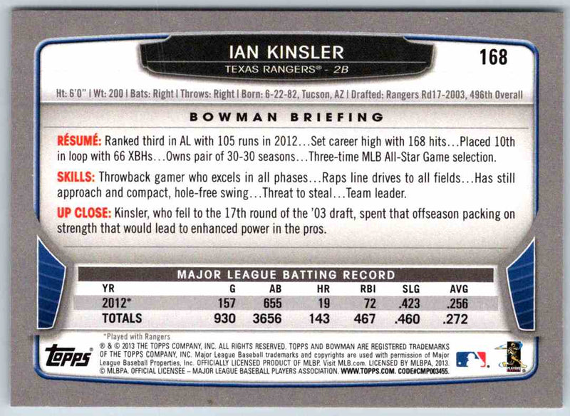 2013 Bowman Ian Kinsler