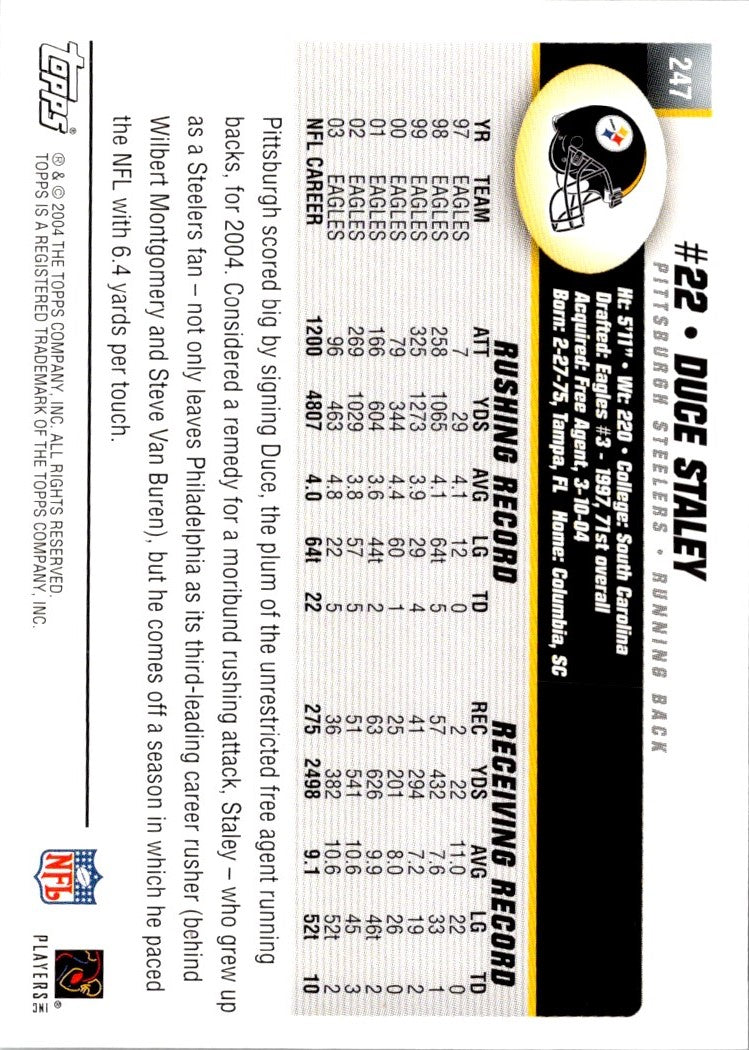 2004 Topps Duce Staley