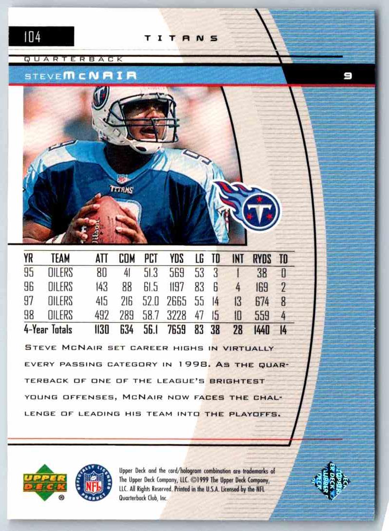 1999 Upper Deck Black Diamond Steve McNair