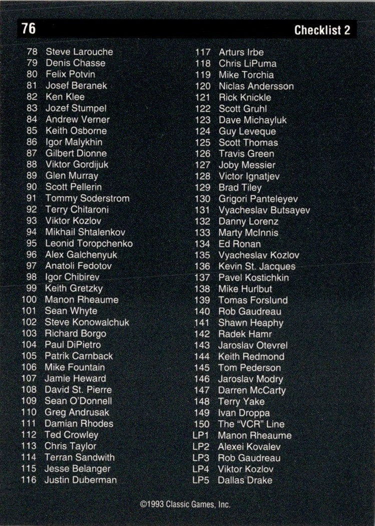 1993 Classic Pro Prospects Steve Larouche