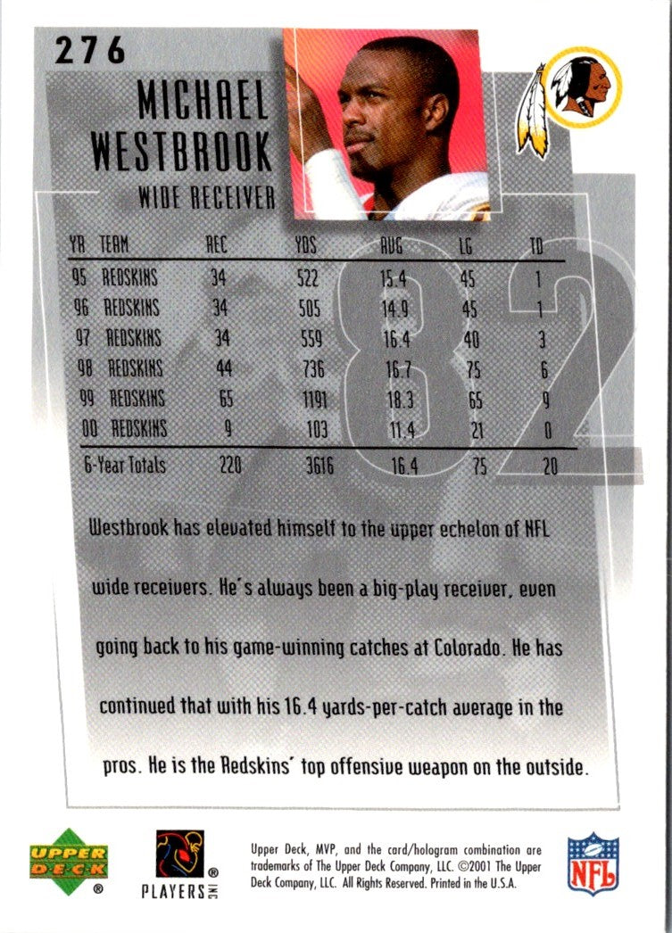 2001 Upper Deck MVP Michael Westbrook