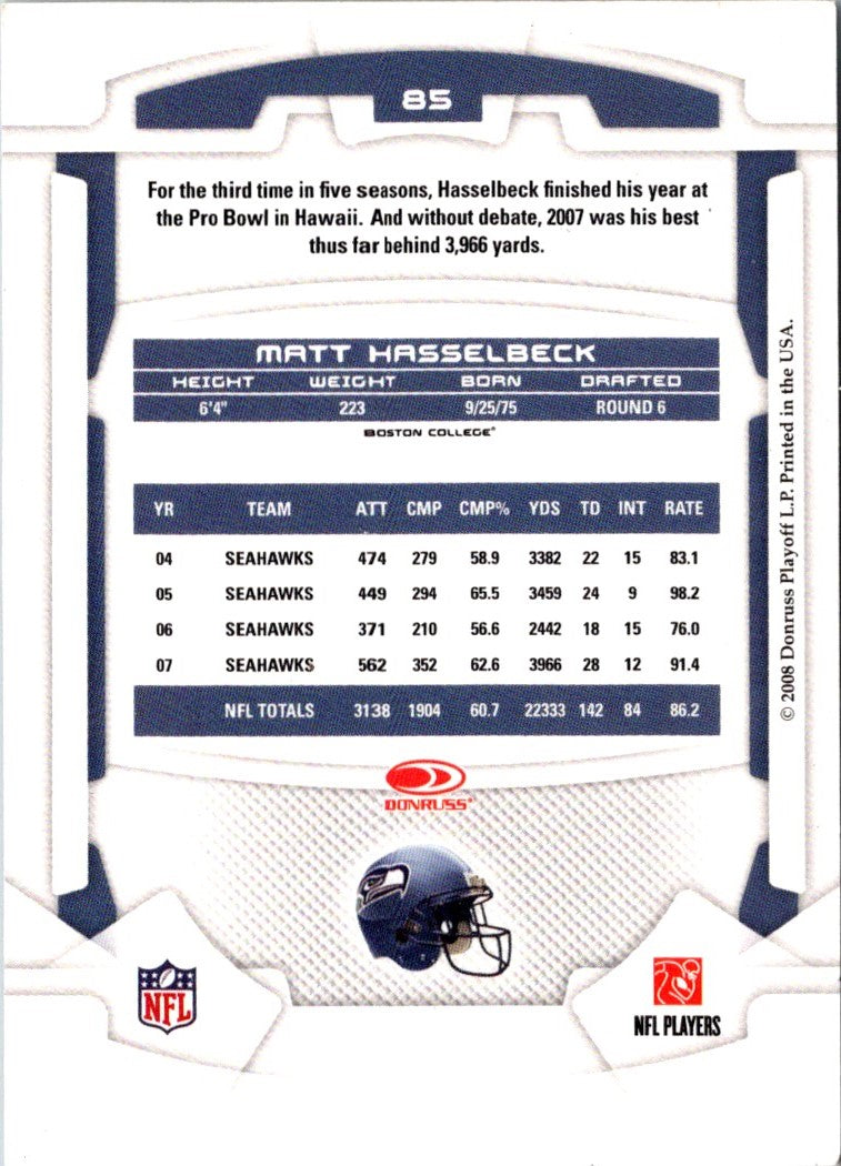 2008 Leaf Rookies & Stars Longevity Matt Hasselbeck