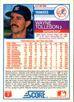 1988 Score Wayne Tolleson #117