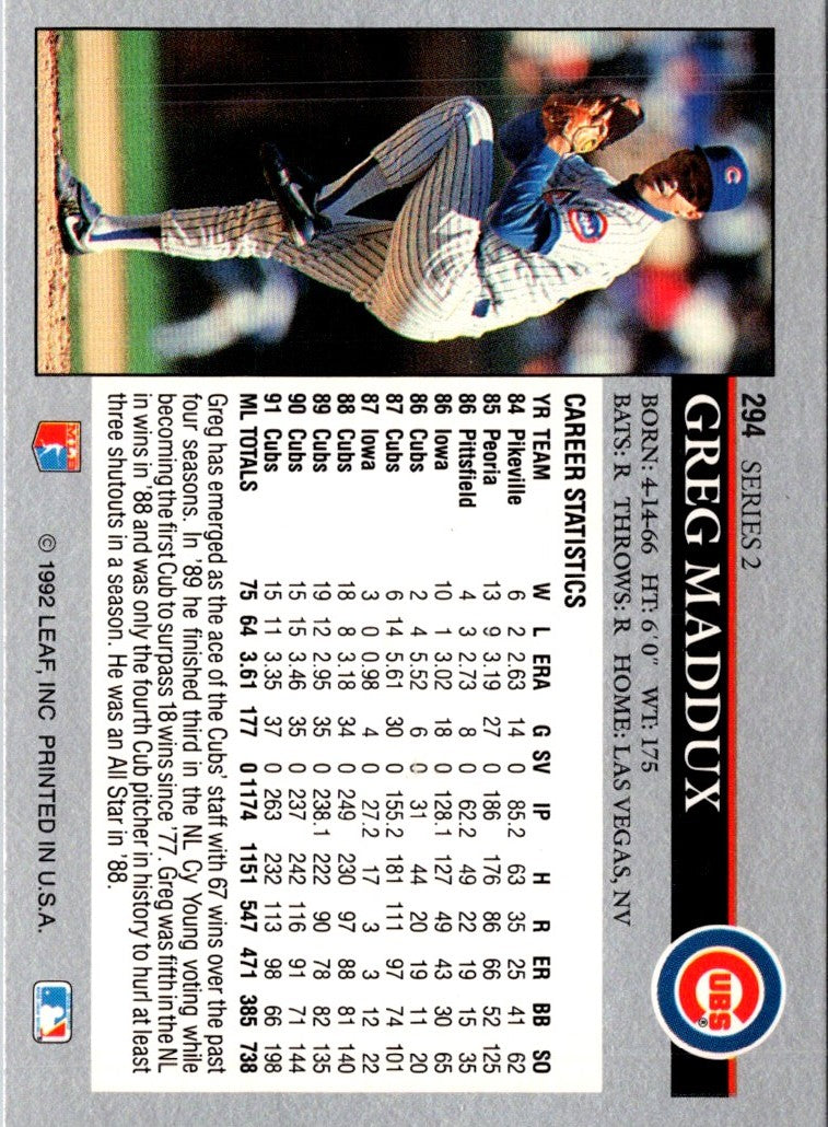 1992 Leaf Greg Maddux