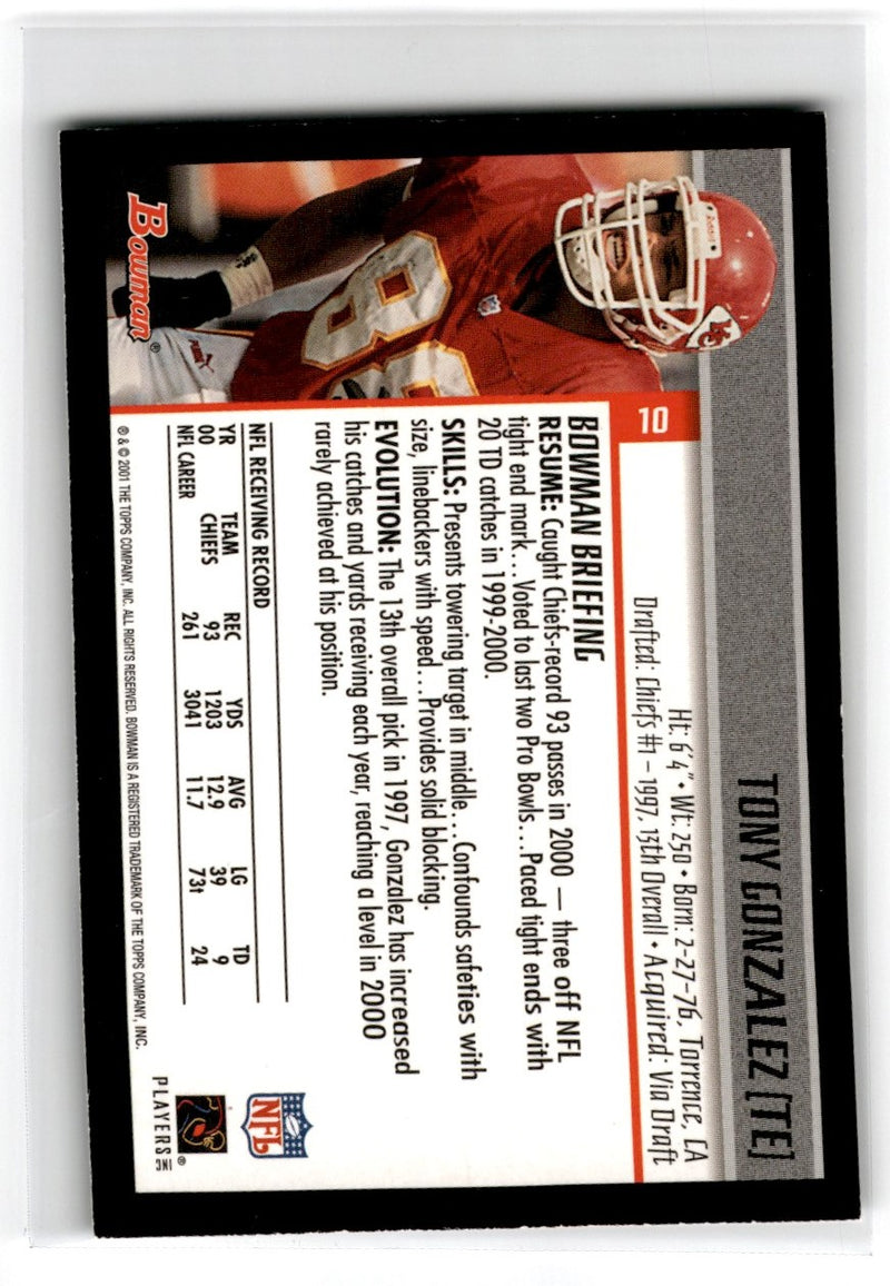 2001 Bowman Tony Gonzalez