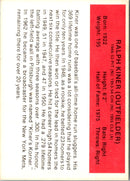 1987 Hygrade All-Time Greats Ralph Kiner