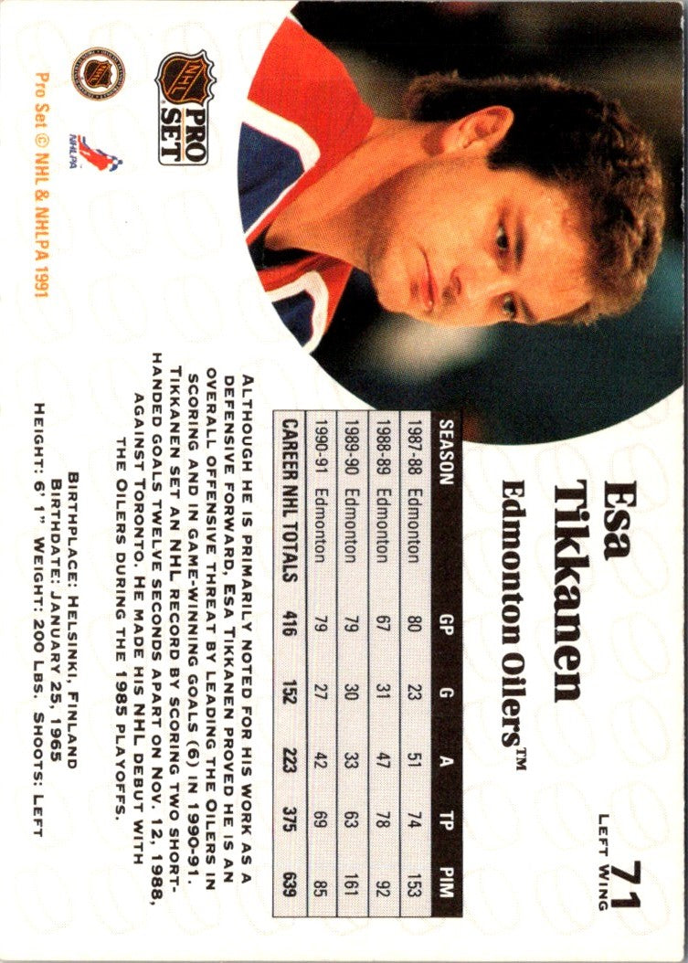 1991 Pro Set Esa Tikkanen