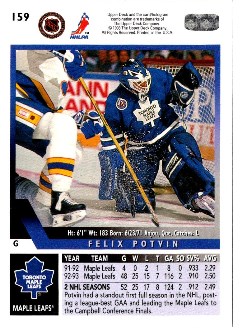 1993 Upper Deck Felix Potvin