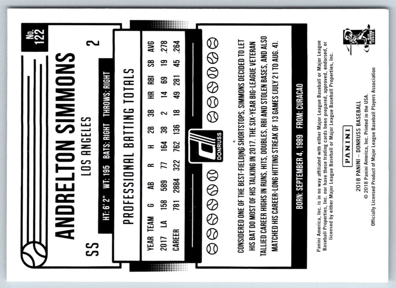 2018 Donruss Andrelton Simmons