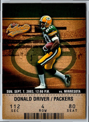 2003 Fleer Authentix Donald Driver #3